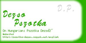 dezso pszotka business card